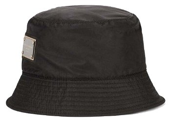 Dolce & Gabbana Nylon Branded Plate Bucket Hat Black GH701AFUSNTN0000