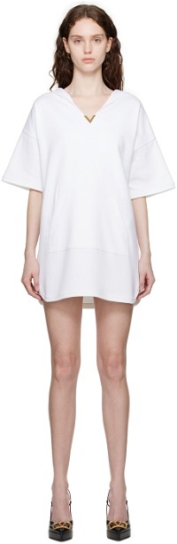 White Hooded Mini Dress