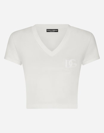 Dolce & Gabbana Short-sleeved T-shirt With Dg Logo F8U50ZGDBZZW0111