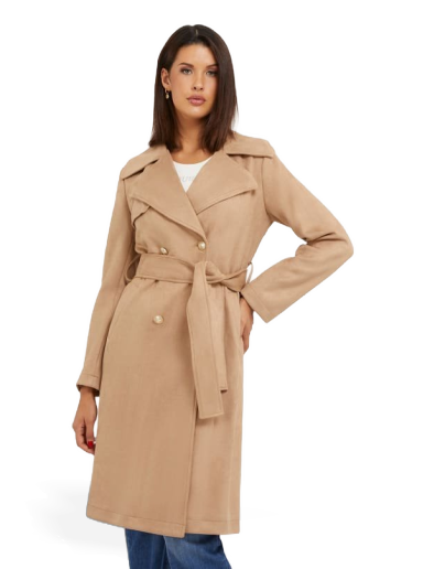 Faux Suede Trench