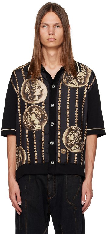 Dolce & Gabbana Black Paneled Shirt GXP69TJFMJ3