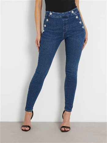 GUESS Exposed Buttons Skinny Denim Pant W4GAB4D5BR0