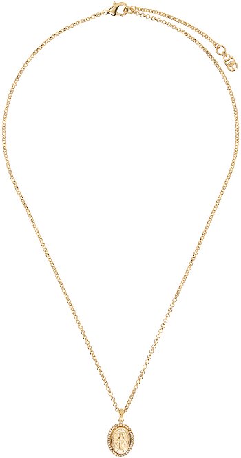 Dolce & Gabbana Gold Graphic Pendant Necklace WNN5D6W1111