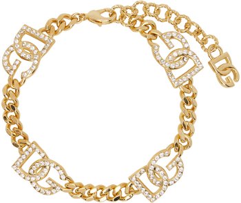 Dolce & Gabbana Gold Crystal Logo Necklace WNO4S4 W1111