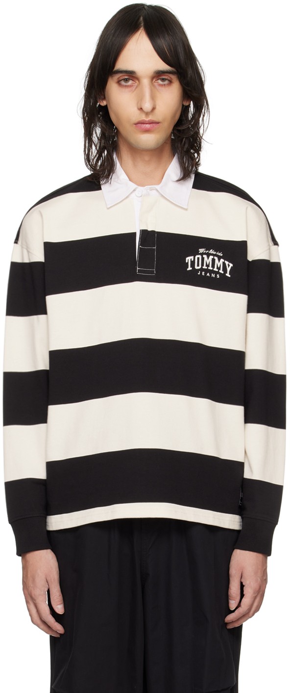 Tommy Jeans White Varsity Rugby Polo