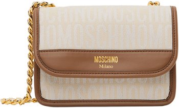 Moschino Logo Shoulder Bag "Off-White & Tan" 7437 8275 A1006