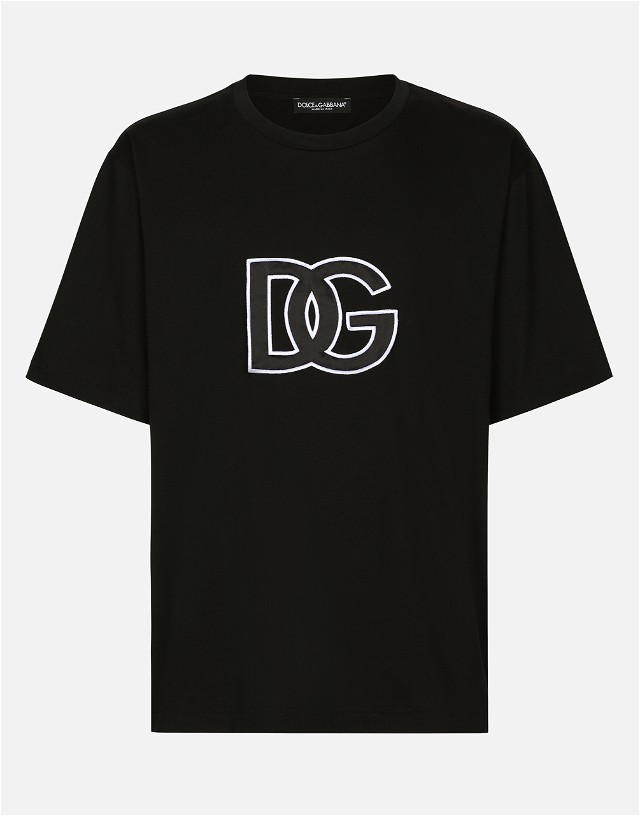 Cotton Round-neck T-shirt With Dg Patch