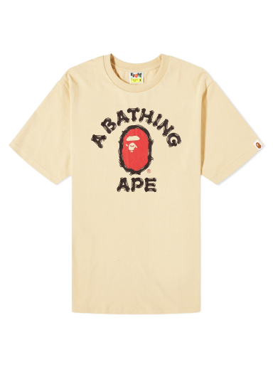 A Bathing Ape Men's Brush College T-Shirt Beige
