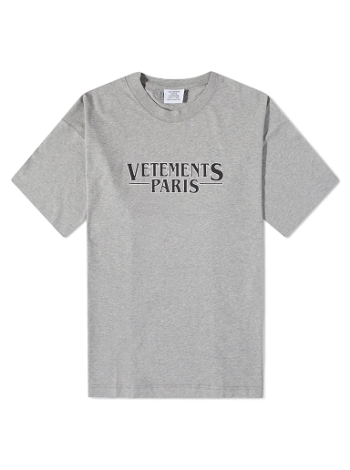 VETEMENTS Paris Logo T-Shirt Grey Melange UE54TR330G