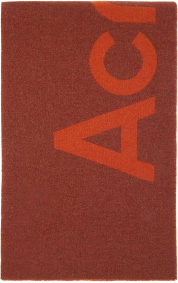 Acne Studios Brown & Orange Logo Jacquard Scarf CA0154-