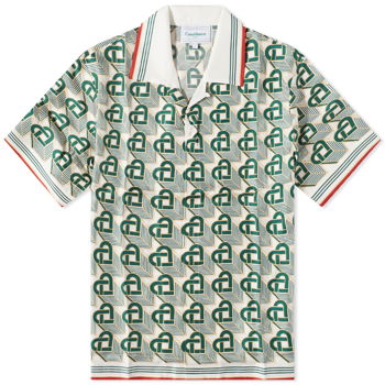 Casablanca Heart Monogram Short Sleeve Silk Shirt U-MF23-SH-003-05