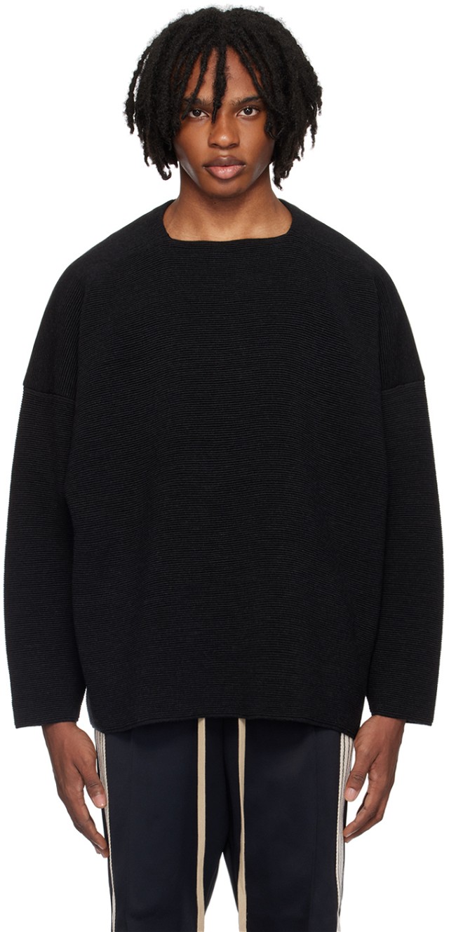 Black Dropped Shoulder Sweater