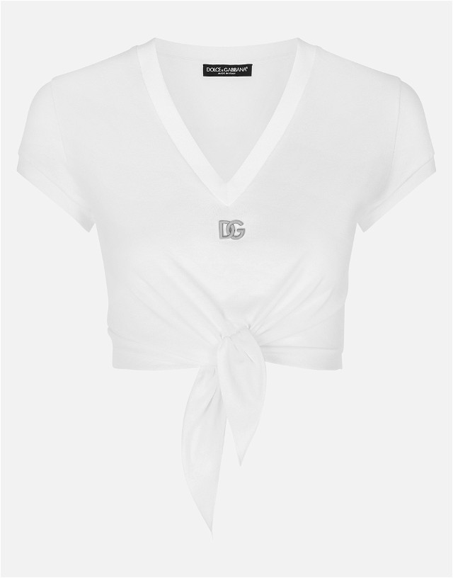 Jersey T-shirt With Dg Logo And Knot Detail