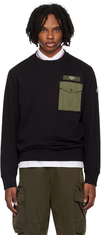 Moncler Black Pocket Sweatshirt J10918G0004189A8F