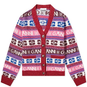GANNI Logo Wool Mix Cardigan K2122-999