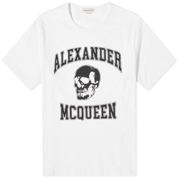 Alexander McQueen Varsity Skull Logo T-Shirt 759442QTAAW-0909