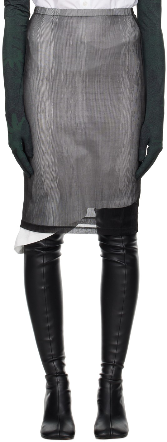 MM6 Ribbed Midi Skirt