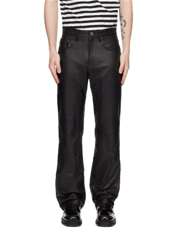 AMI Straight-Fit Leather Pants HTR502.552