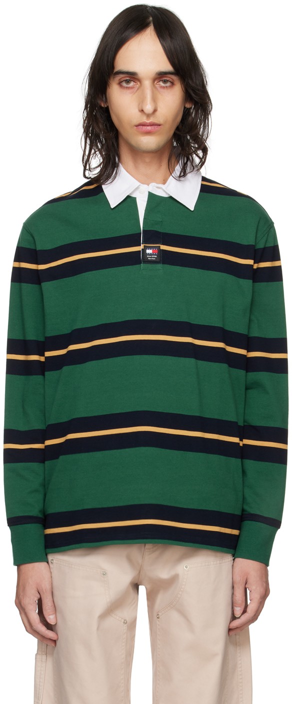 Tommy Jeans Green Rugby Stripe