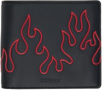 Hugo Faux-Leather Flame Artwork Wallet
