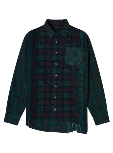 7 Cuts Wide Over Dyed Flannel Shirt