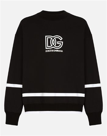 Dolce & Gabbana Round-neck Sweatshirt With Dg Logo G9AUTTG7L3ZN0000