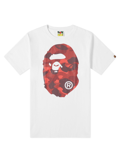 Colour Camo Big Ape Head T-Shirt White/Red