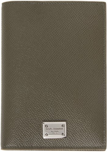Dolce & Gabbana Taupe Logo Plaque Passport Holder BP2215AG219