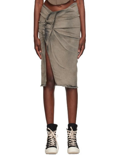 DRKSHDW Frayed Denim Midi Skirt