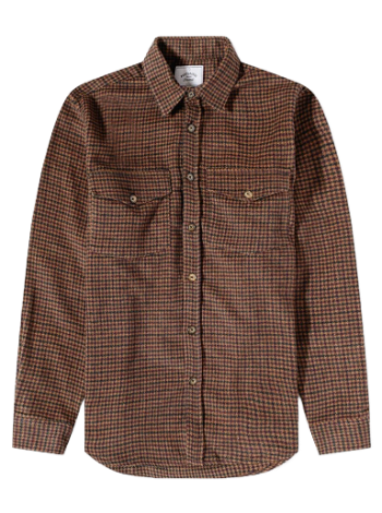 Portuguese Flannel Leaf Check 2 Pocket Overshirt PF-LEAFSHRT-BRG